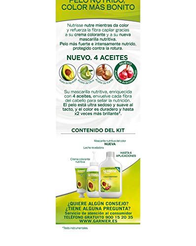 Garnier Nutrisse Creme Coloración Nutritiva Permanente, Tinte 100% Cobertura de Canas con Mascarilla Nutritiva de 4 Aceites - Tono 4.26 Violín
