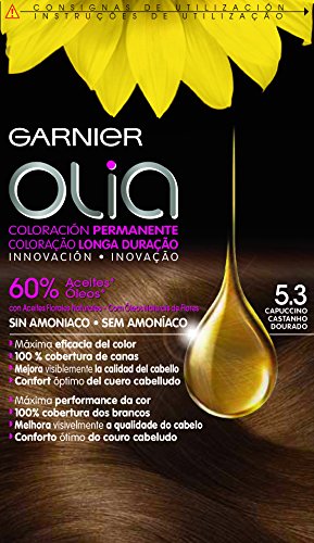 Garnier Olia - Coloración Permanente sin Amoniaco, con Aceites Florales de Origen Natural - Tono 5.3 Capuccino