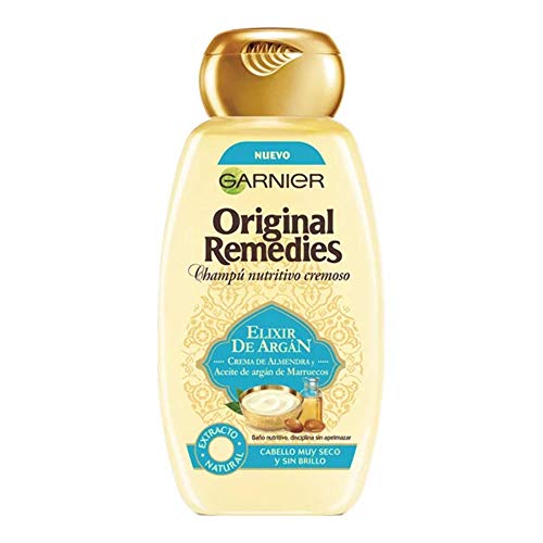 Garnier Original Remedies - Champú Nutritivo Cremoso Elixir de Argán para Pelo Muy Seco y Sin Brillo - 300 ml