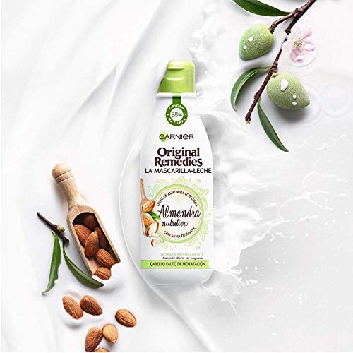 Garnier Original Remedies, La Mascarilla - Leche, Almendra Nutritiva para Pelo Falto de Hidratación - Pack de 3 x 250 ml