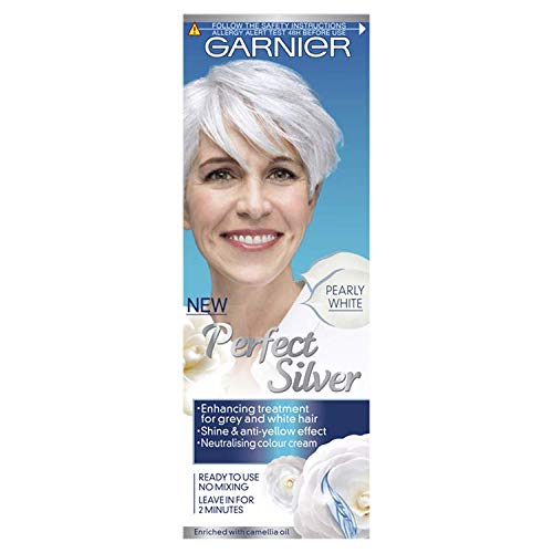 Garnier Perfect Silver - Crema blanca neutralizadora de cabello gris.
