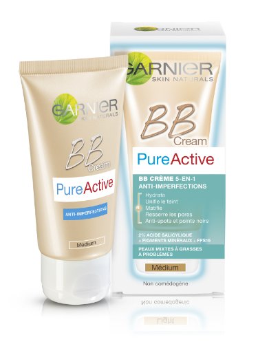 Garnier Pure - Activo - BB Cream Mediano - 5-en-1 Anti-imperfecciones