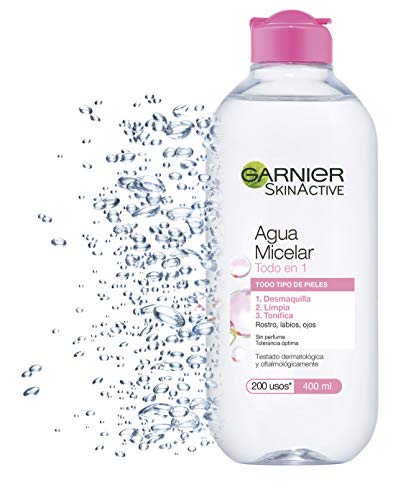 Garnier Skin Active - Agua Micelar Clásica Todo en Uno, Pieles Normales, 2 x 400 ml + 1 x 100 ml