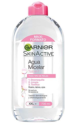 Garnier Skin Active Agua Micelar Todo tipo de pieles - 700 ml + Garnier Skin Active BB Cream Clásica Perfeccionador Prodigioso para Pieles Normales, Tono Medio SPF15 con Vitamina C - 50 ml