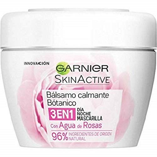 Garnier Skin Active Balsamo Calmante Botanico de Dia y de Noche y Mascarilla con Agua de Rosas - 2 Paquetes (2 x 140 ml)