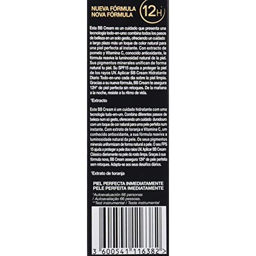 Garnier Skin Active BB Cream Clásica Perfeccionador Prodigioso para Pieles Normales, Tono Claro SPF15 con Vitamina C - 50 ml