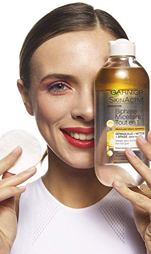 Garnier Skin Active Bipfase micelar todo en 1 – Maquillaje resistente al agua 400 ml, 1 unidad
