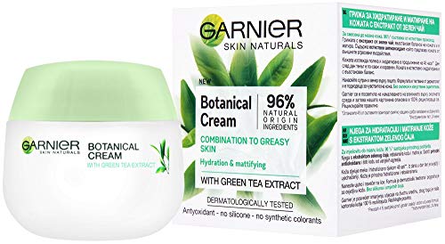 Garnier Skin Naturals Crema facial botánica con té verde para combinación de piel grasosa, 50 ml