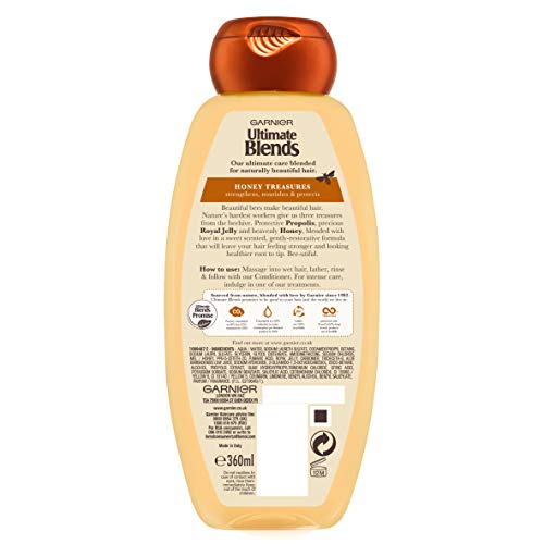 Garnier ultimate blends miel Fortalecimiento Shampoo, 360 ml, pack de 6