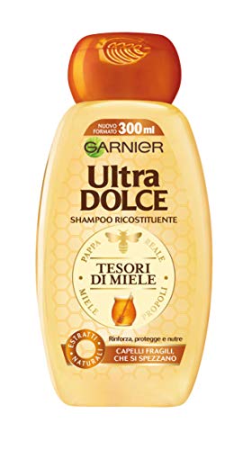 Garnier Ultra Dolce Champú, jalea real y propóleo de miel, 3 x paquete de 2