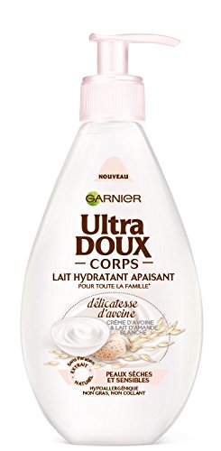 Garnier Ultra Doux calmante leche crema hidratante para el cuerpo de avena y almendra blanca 250ml de leche