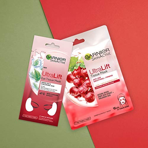 Garnier Ultralift - Máscara antiedad para tejidos, té verde y ácido hialurónico, 1 kg