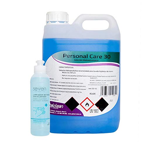 Garrafa 5 Litros Líquido Hidroalcohol para Manos Formato Ahorro + 245ml. Extra Líquido Hidroalcohol Incluye Botella Rellenable con 245ml. Hidroalcohólico Manos (Total 5.245 ml) Ideal Pulverizadores
