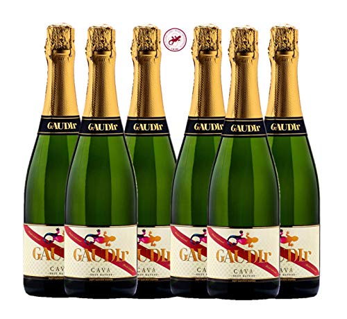 GAUDIr Cava Brut Nature - Producto Gourmet - Cava para regalo - Pack de Cava - Edición Especial Homenaje Modernista Ciudad de Barcelona siglo XIX - Vegano – 6 botellas x 750 ml.