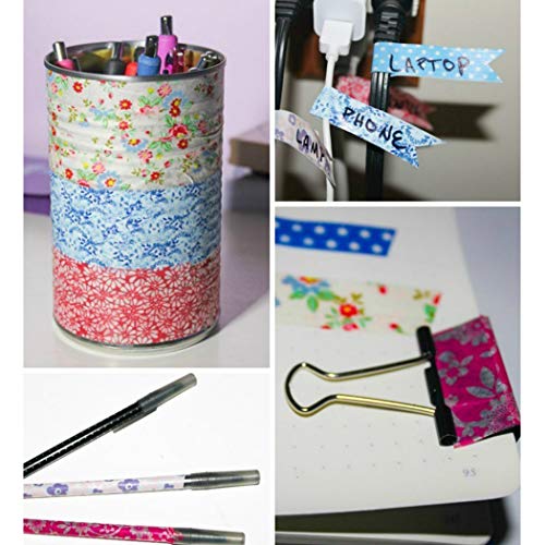 GCOA 50 Rollos Washi Tape Cinta Adhesiva Washi Glitter Adhesivo de Cinta Decorativa para DIY Crafts Scrapbooking
