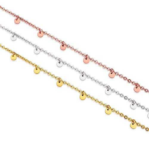 GD GOOD.designs EST. 2015 ® 5 Coin Collar para Mujer (40+5cm) Collar de Acero Inoxidable con Cinco Redondas Disco (11 Moneda - Oro)