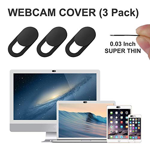 GEARGO Webcam Cover Tapa Webcam Ultra Delgada 0.7mm Cubierta de la Cámara Web para Macbook Pro, iPad, Smartphones, Ordenador, Evita ser Grabados y espiados Protege su Privacidad y Seguridad (3 Pack)