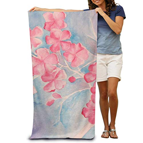 Gebrb Toallas de baño, Microfiber Beach Towel Wrap - Beautiful Pink Flower Lightweight Absorbent Quick-Drying SPA Towels Swimsuit Bath and Shower Towel Beach Blanket for Women& Men,Girls&Boys