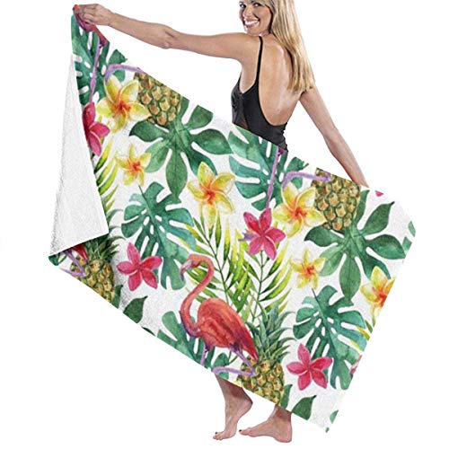 Gebrb Toallas de baño, Microfiber Travel & Beach Towel,Camping Towel, Gym Towel, Sports Towel, Swimming Towel - Flamingo Pineapple Print 31x51 Inches