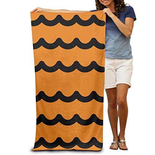Gebrb Toallas de baño,Sea Ocean Waves Striped Sketch Beach Towels Premium Polyester Toalla de Playa Large Towel for Beach Blanket Cover Tent Floor Yoga Mat 31.5" X 51.2",Natural Soft Quick Dry