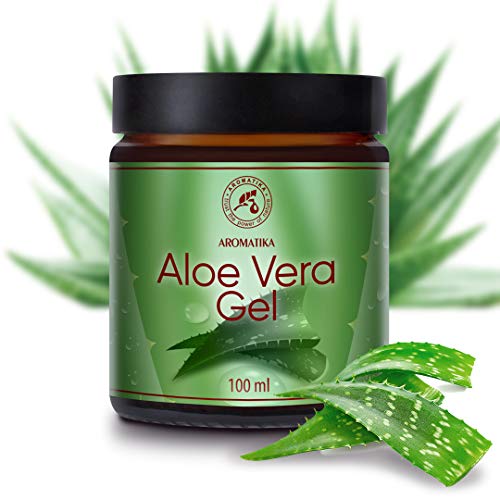 Gel de Aloe Vera 100ml - Aloe Barbadensis - Brasil - 100% Natural - Hidratante & Refrescante & Calmante - Cuidado Facial & Corporal - Cabello (acondicionador) - Calma Después de la Depilación