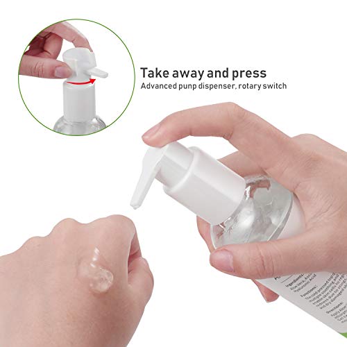 Gel orgánico de aloe vera con ácido hialurónico, AKIMO Puro Gel calmante de aloe vera 100% natural para la cara, cuerpo, cabello, Cuidado de las quemaduras solares. 250ml / 8.8 fl oz