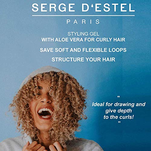 Gel Peinado Cabello Rizado 200ml Gel con Áloe Vera para Disciplinar y Controlar los Rizos y Frizz. Tratamiento al 99,5% Natural No probado en Animales