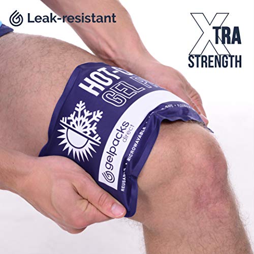GelpacksDirect Paquete de gel frío caliente reutilizable con manga no tejida - Bolsas de hielo de primera calidad para lesiones deportivas - Tobillo, codo, hombro, espalda, rodilla - 1