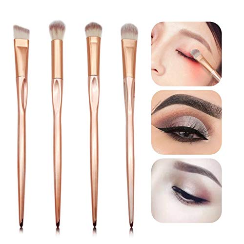 Generies 4 Pcs Rose Gold New Professional Cepillos Comestic para Foundation Powder Blush Eyeshadow Concealer Lip Eye Beauty Beauty Makeup Tools