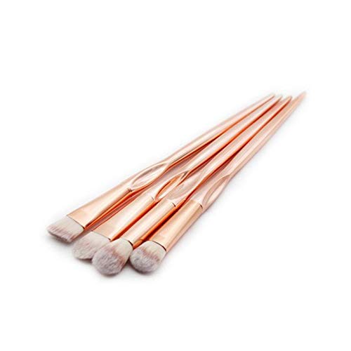 Generies 4 Pcs Rose Gold New Professional Cepillos Comestic para Foundation Powder Blush Eyeshadow Concealer Lip Eye Beauty Beauty Makeup Tools