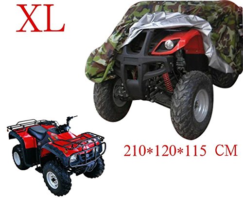 GenialES Funda Universal para Motocicleta Quad Bike ATV ATC Material 190T Sunproof Waterproof Heatproof Cover UV Protector Camuflaje XL:210x120x115cm