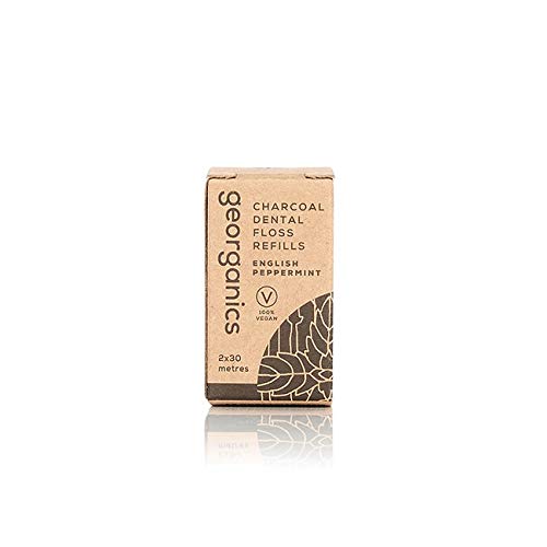 GEORGANICS - 2 RECAMBIOS HILO DENTAL NATURAL DE CARBON DE BAMBU 30MT - GEORGANICS - REGEOCARBON