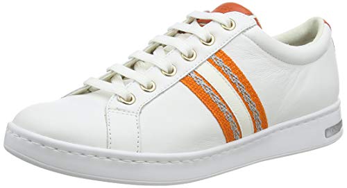 Geox D Jaysen A, Zapatillas para Mujer, Blanco (White/Orange C0422), 36 EU