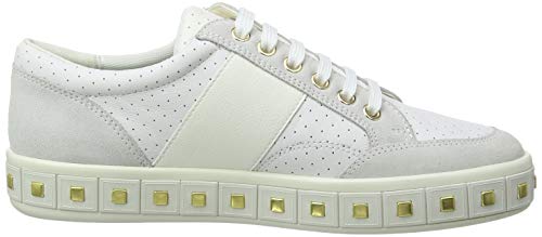 Geox D LEELU' E, Zapatillas para Mujer, Blanco (White/Off White C1352), 36 EU