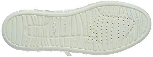 Geox D LEELU' E, Zapatillas para Mujer, Blanco (White/Off White C1352), 36 EU