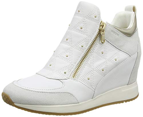 Geox D NYDAME D, Zapatillas para Mujer, Blanco (White/Off White C1352), 41 EU