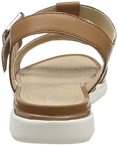 Geox D Sandal Hiver B, Sandalias con Tira Vertical para Mujer, Marrón (Cognac C6001), 37 EU