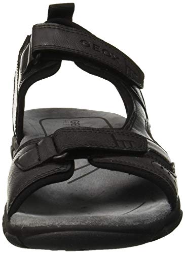 Geox UOMO Sandal Strada A, Sandalias con Punta Abierta para Hombre, Black (Black C9999), 42 EU