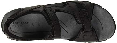 Geox UOMO Sandal Strada A, Sandalias con Punta Abierta para Hombre, Black (Black C9999), 42 EU