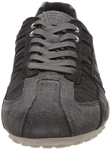 Geox UOMO Snake A, Zapatillas para Hombre, Black/Dk Grey C0005, 44 EU
