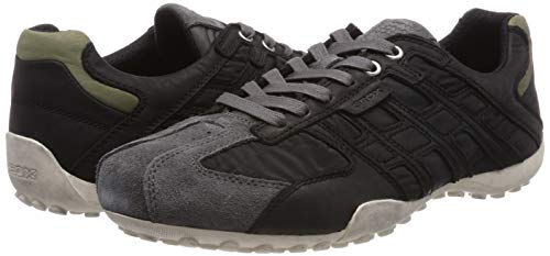 Geox UOMO Snake A, Zapatillas para Hombre, Black/Dk Grey C0005, 44 EU