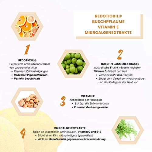 Germinal Acción Profunda Antioxidante Noche y Día - Serum Facial con Vitamina C, Vitamina E y Vitamina B12 con Efecto Antimanchas, Antiedad y FPS 30-7 Ampollas Día x 1ml, 7 Ampollas Noche x 1ml