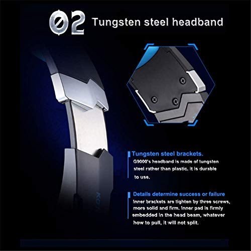 GFDGFDG - Auriculares de diadema con micrófono para PS4, PC, ordenador portátil, tableta, Mac, estéreo con cancelación de ruido, con almohadillas de memoria suave, luz LED, color rojo