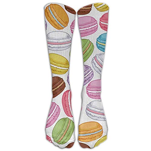 gfhfdjhf Macarons Pattern Athletic Tube Stockings Women Men Classics Knee High Socks Sport Long Sock One Size