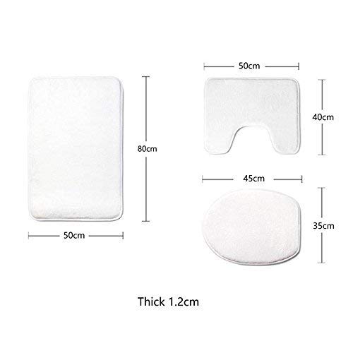 GGdjst Conjuntos de Alfombrilla de baño de 3 Piezas Cute Mandarin Duck Birds Wildlife Flannel Washable Non-Slip Bath Mat Contour Rug Toilet Lid Cover