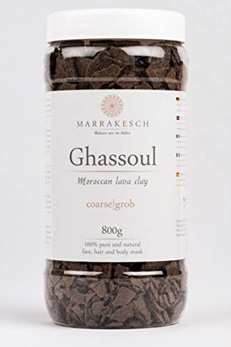 Ghassoul Rhassoul Gránulos 800g | Arcilla roja marroquí para usar como mascarilla para la limpieza facial | Peeling natural para la cara y el cabello | Arcilla limpiadora para el cuidado personal.