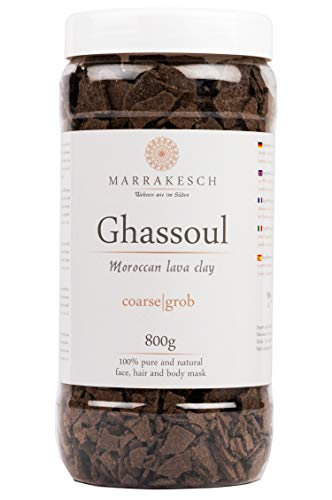 Ghassoul Rhassoul Gránulos 800g | Arcilla roja marroquí para usar como mascarilla para la limpieza facial | Peeling natural para la cara y el cabello | Arcilla limpiadora para el cuidado personal.