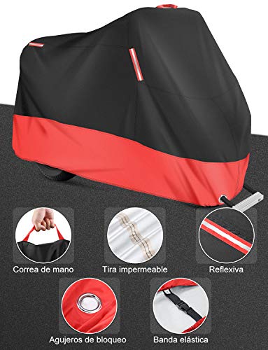 GHB Funda para Moto Funda Talla XXL 265cm Protector Cubierta de Moto para Resistente al Agua A Prueba de UV