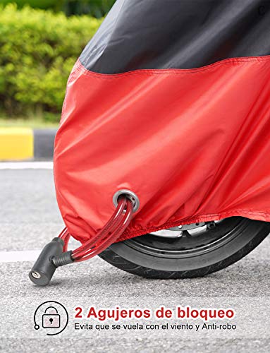 GHB Funda para Moto Funda Talla XXL 265cm Protector Cubierta de Moto para Resistente al Agua A Prueba de UV