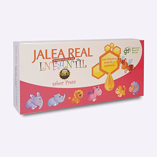 GHF - Jalea Real Infantil Forte, Sabor Fresa, 20 ampollas, 10 ml